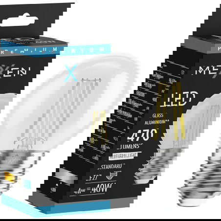 Mexen Vintis LED-Filament-Glühbirne E27, G45, 4W, Neutral - 4000K, 470 lm, klar - L156-E27-0427-00 - L156-E27-0440-00