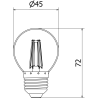 Mexen Vintis LED-filamentlampa E27, G45, 4W, Neutral - 4000K, 470 lm, klar - L156-E27-0427-00 - L156-E27-0440-00