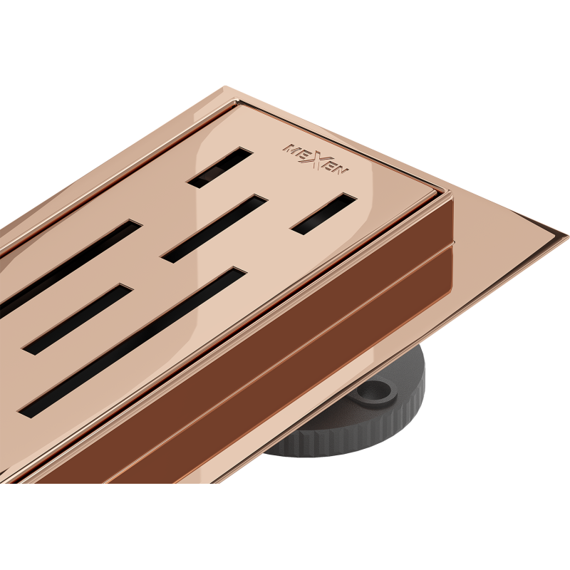Mexen Flat 360° M01 70 cm Rotating Linear Drain, Rose Gold - 1620070-40