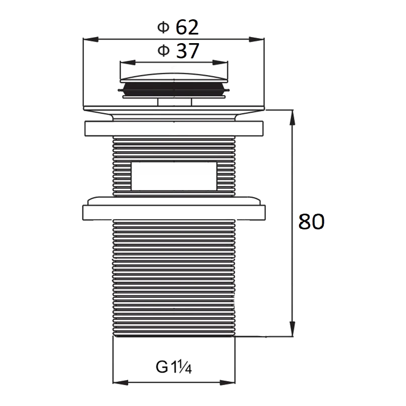 Mexen mazs klik-klik apļa aizbāznis ar pārplūdi, melns - 79925-70