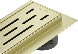 Mexen Flat 360° M01 Rotéierend Liniares Bodsiphon 60 cm, gebürstet Gold - 1A20060-40