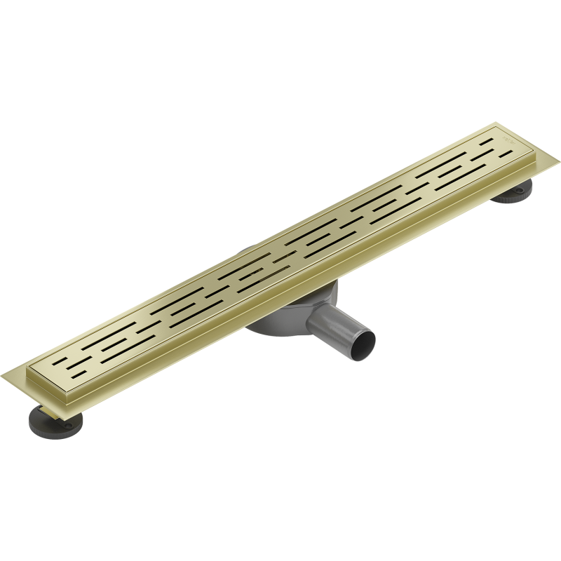 Mexen Flat 360° M01 Rotating Linear Drain 60 cm, Brushed Gold - 1A20060-40
