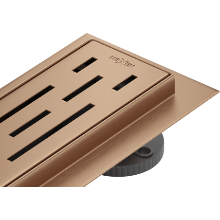 Mexen Flat 360° M01 Rotating Linear Drain 90 cm, Brushed Copper - 1C20090-40