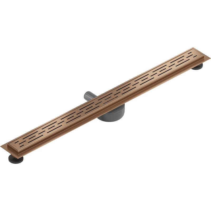 Mexen Flat 360° M01 Rotating Linear Drain 80 cm, Brushed Copper - 1C20080-40