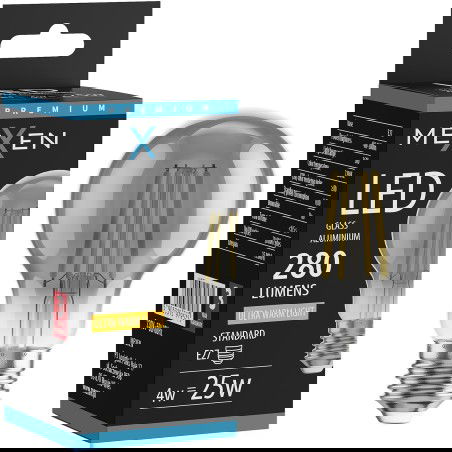 Mexen Vintis LED E27 kvēlspuldze, A60, 4W, Silta - 2200K, 280 lm, dūmu - L150-E27-0422-70