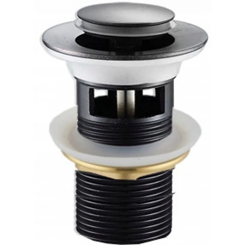 Mexen tapón click-clack pequeño redondo con rebosadero, negro - 79925-70