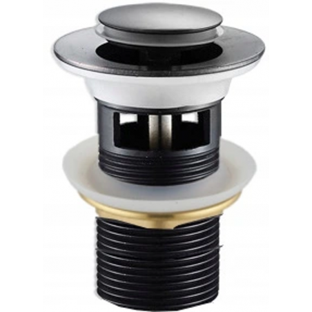 Mexen klik-klak plug klein rond met overloop, zwart - 79925-70