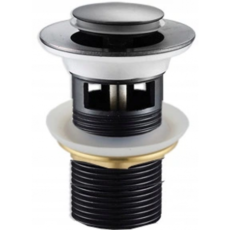 Mexen small round click-clack plug with overflow, black - 79925-70