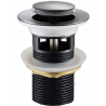Mexen klep-klak kleine ronde plug met overloop, zwart - 79925-70