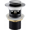 Mexen klik-klak plug klein rond met overloop, zwart - 79925-70