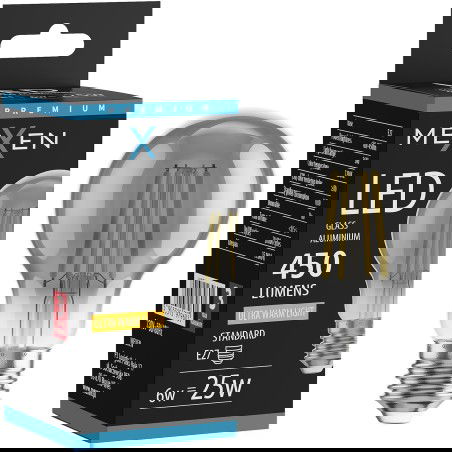 Mexen Vintis Λάμπα LED νήματος E27, A60, 6W, Θερμό - 2200K, 450 lm, καπνιστό - L150-E27-0622-70