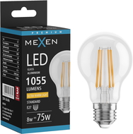 Mexen Vintis żarówka filament LED E27, A60, 8W, Ciepła - 2200K, 1055 lm, clear - L150-E27-0822-00