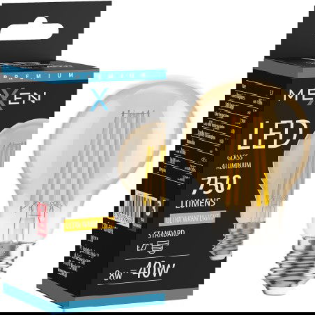 Mexen Vintis LED filament žarnica E27, A60, 8W, Topla - 2200K, 750 lm, jantar - L150-E27-0822-50
