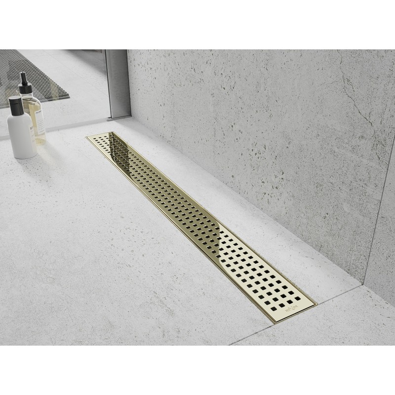 Mexen Flat M08 cache pour drain linéaire 100 cm, or - 1525100