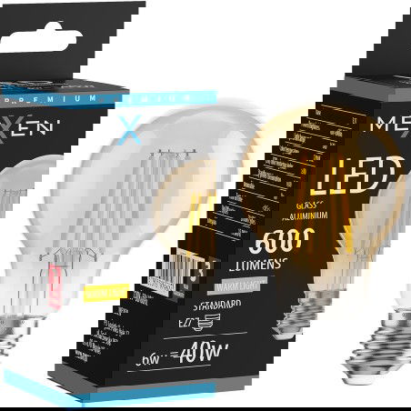 Mexen Vintis Λαμπτήρας νήματος LED E27, A60, 6W, Ζεστό - 2700K, 600 lm, κεχριμπάρι