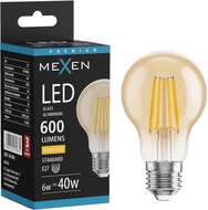 Mexen Vintis Lampadina a filamento LED E27, A60, 6W, Calda - 2700K, 600 lm, ambra - L150-E27-0627-50