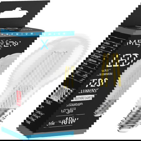 Mexen Vintis Lampadina a filamento LED E27, A60, 6W, Neutro - 4000K, 720 lm, trasparente - L150-E27-0640-00