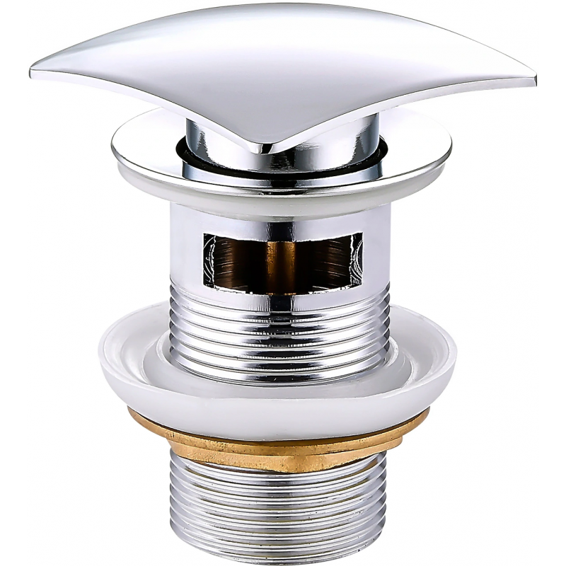 Mexen click-clack square waste with overflow, chrome - 79926-00