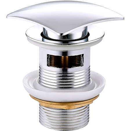 Mexen Click-Clack quadratisch mit Überlauf, Chrom - 79926-00