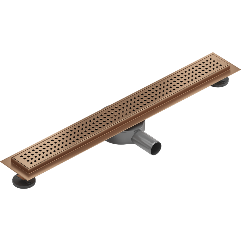 Mexen Flat 360° M08 50 cm Rotating Linear Drain, Brushed Copper - 1C25050-40