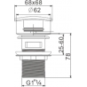 Mexen square click-clack plug with overflow, gold - 79926-50