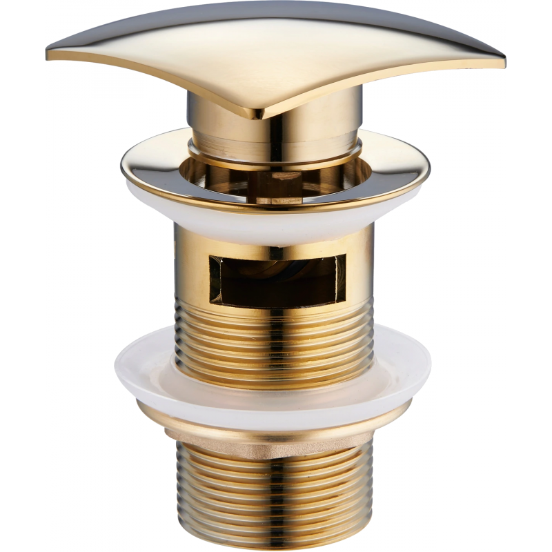 Mexen square click-clack plug with overflow, gold - 79926-50