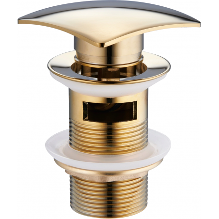Mexen neliömäinen klik-klak pohjaventtiili ylivuodolla, kultainen - 79926-50