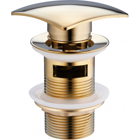 Mexen square click-clack plug with overflow, gold - 79926-50
