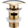 Mexen click-clack vierkante stop met overloop, goud - 79926-50
