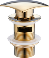 Mexen fyrkantig klick-klack plugg med bräddavlopp, guld - 79926-50