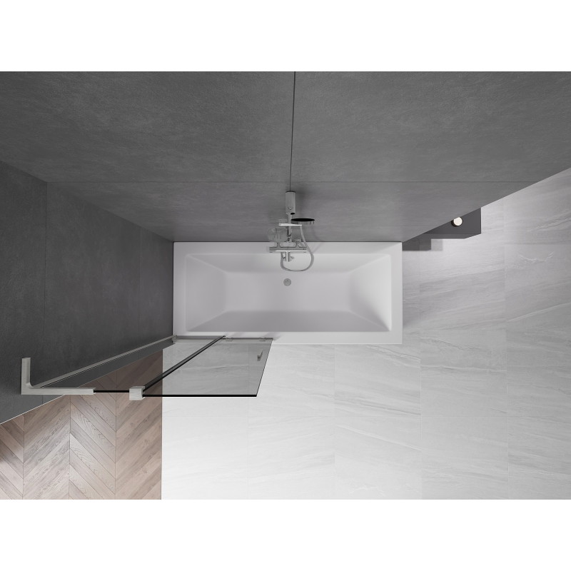 Mexen Velar L vannipaneel, 2-ukseline lükandpaneel 80 x 150 cm, grafiit, harjatud nikkel - 896-080-003-41-97