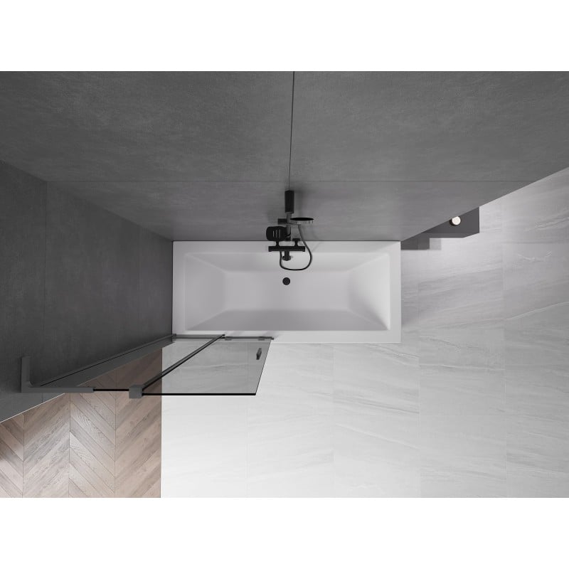 Mexen Velar L parawan nawannowy 2-skrzydłowy rozsuwany 85 x 150 cm, grafit, gun metal - 896-085-003-41-95