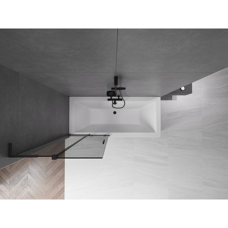 Mexen Velar L tvådelad skjutbar duschvägg 85 x 150 cm, grafit, svart - 896-085-003-41-70