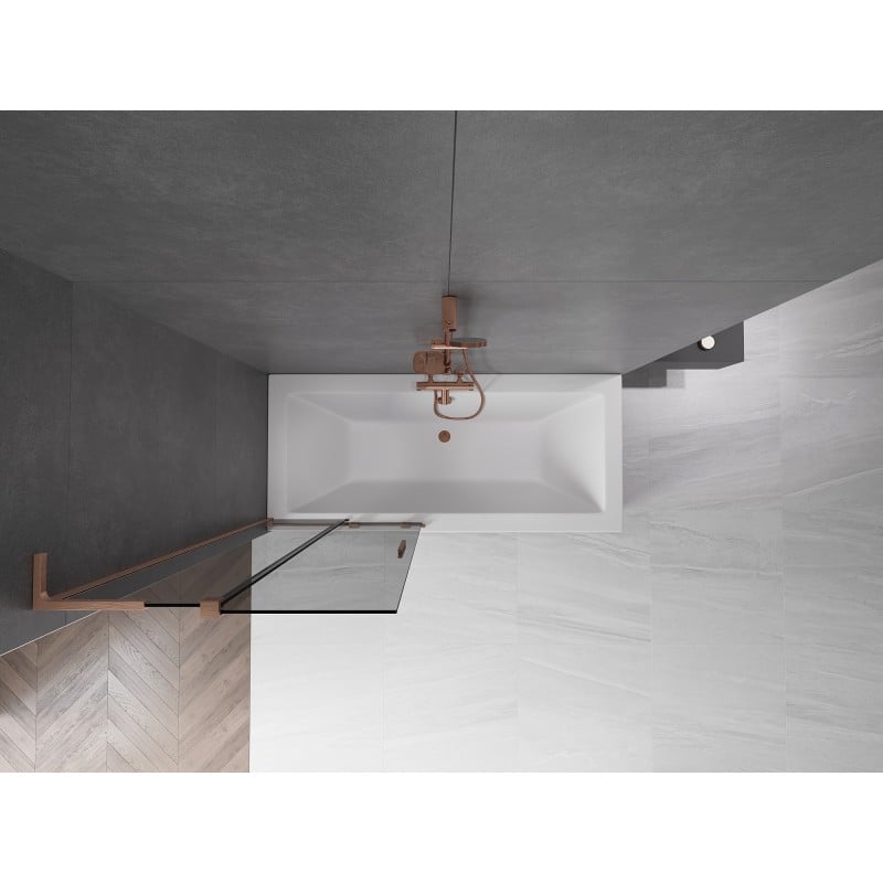 Mexen Velar L painel de duche deslizante de 2 painéis 85 x 150 cm, grafite, cobre escovado - 896-085-003-41-65