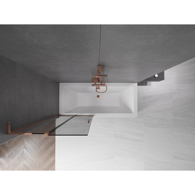 Mexen Velar L parawan nawannowy 2-skrzydłowy rozsuwany 85 x 150 cm, grafit, różowe złoto - 896-085-003-41-60