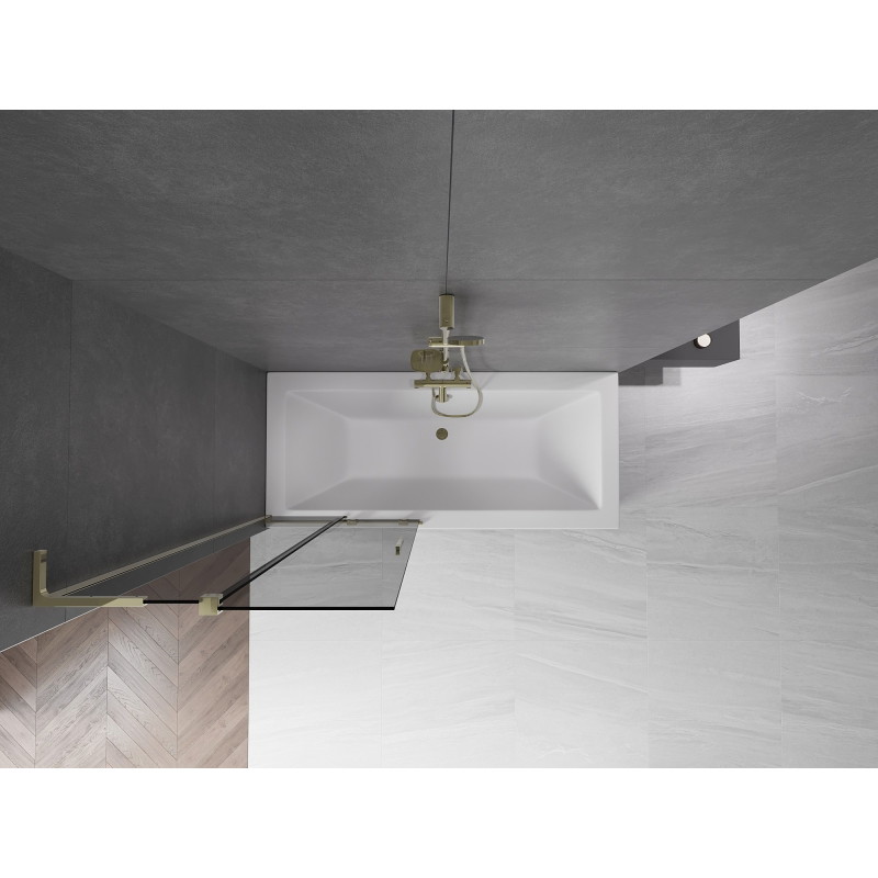 Mexen Velar L 2-osaline vannisein, lükanduks, 85 x 150 cm, grafiit, kuldne - 896-085-003-41-50