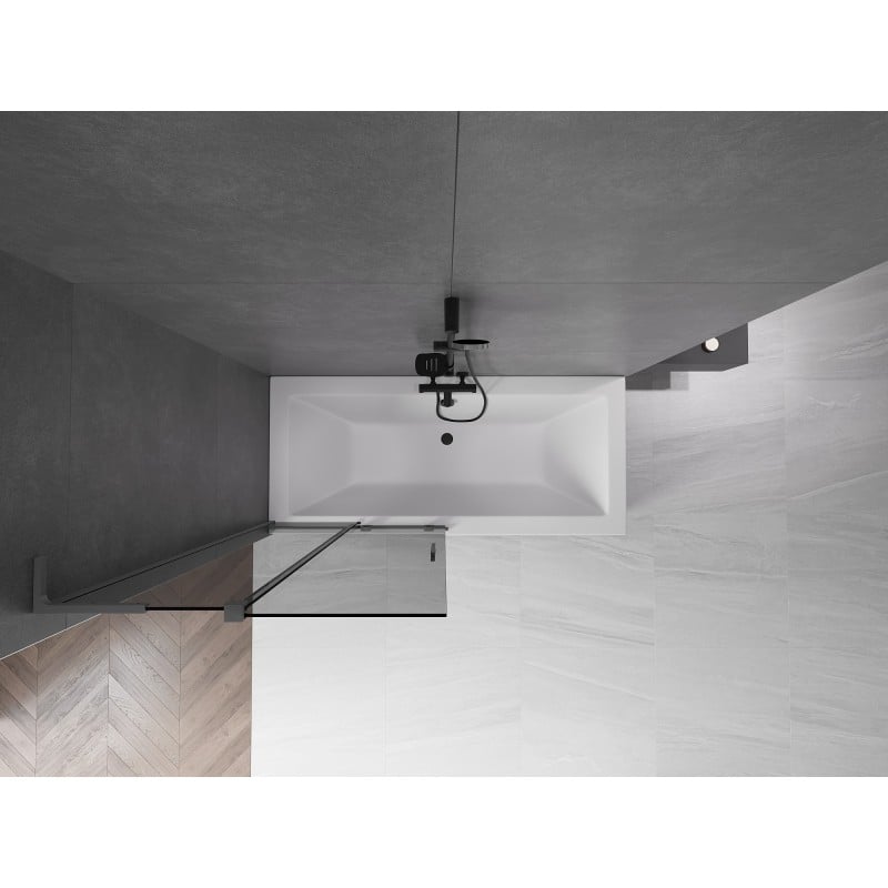 Mexen Velar L mampara de ducha deslizante de 2 hojas 95 x 150 cm, grafito, gun metal - 896-095-003-41-95