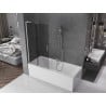 Mexen Velar L 2-panel sliding bath screen 90 x 150 cm, graphite, chrome - 896-090-003-41-01