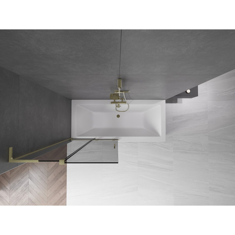 Mexen Velar L vannitoapaneel, 2-osaline, lükand, 90 x 150 cm, grafiit, kuldne harjatud - 896-090-003-41-55