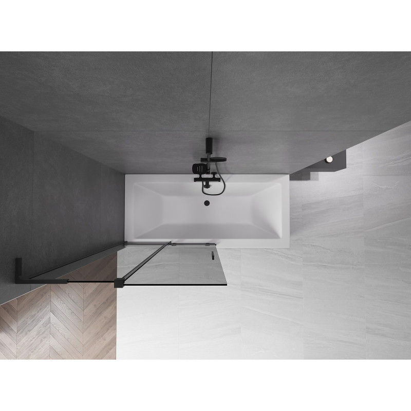 Mexen Velar L 2-osaline nihkuv vannisein 100 x 150 cm, grafiit, must - 896-100-003-41-70
