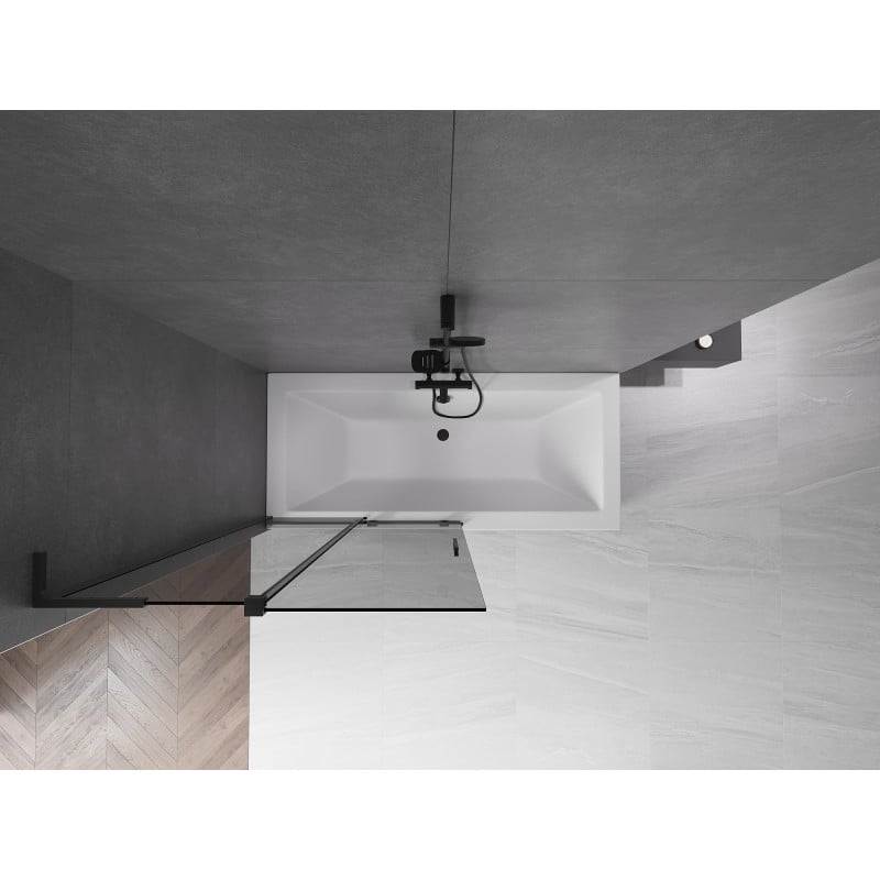 Mexen Velar L badwand 2-delige schuif 100 x 150 cm, grafiet, zwart - 896-100-003-41-70