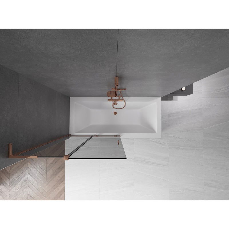 Mexen Velar L shower screen 2-wing sliding 100 x 150 cm, graphite, rose gold - 896-100-003-41-60