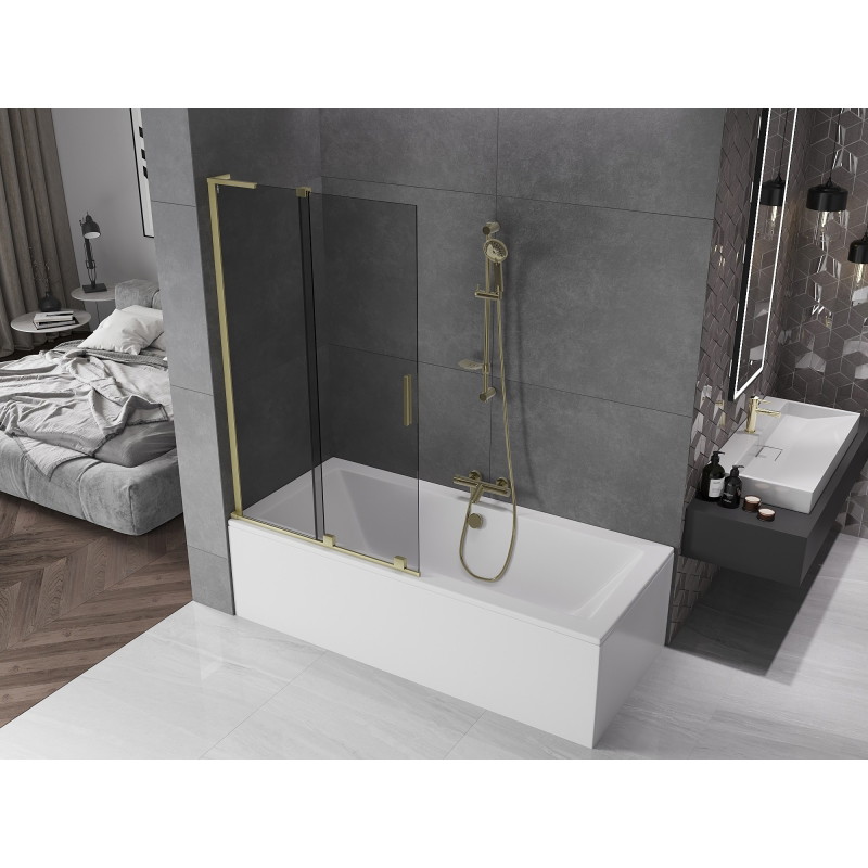 Mexen Velar L vanniparavee 2-tiivaline lükanduks 100 x 150 cm, grafiit, kuldne harjatud - 896-100-003-41-55