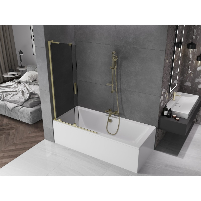 Mexen Velar L vanniparavee 2-tiivaline lükanduks 100 x 150 cm, grafiit, kuldne harjatud - 896-100-003-41-55