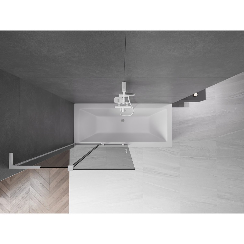 Mexen Velar L vannitoa 2-tiivaline lükanduks 100 x 150 cm, grafiit, valge - 896-100-003-41-20
