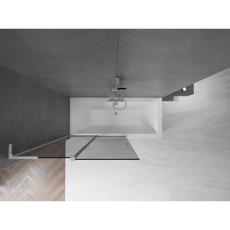 Mexen Velar L 2-wing sliding bath screen 110 x 150 cm, graphite, brushed nickel - 896-110-003-41-97