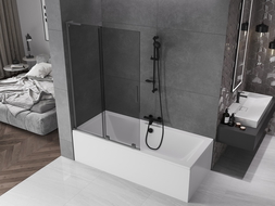 Mexen Velar L bath screen 2-wing sliding 110 x 150 cm, graphite, gun metal - 896-110-003-41-95