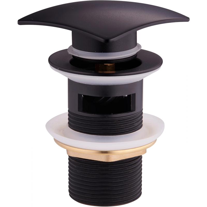 Mexen nelikulmainen klik-klak-tulppa ylivuodolla, musta - 79926-70