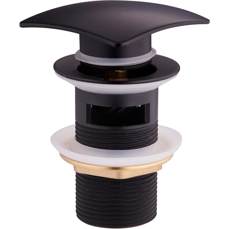 Mexen square click-clack drain plug with overflow, black - 79926-70