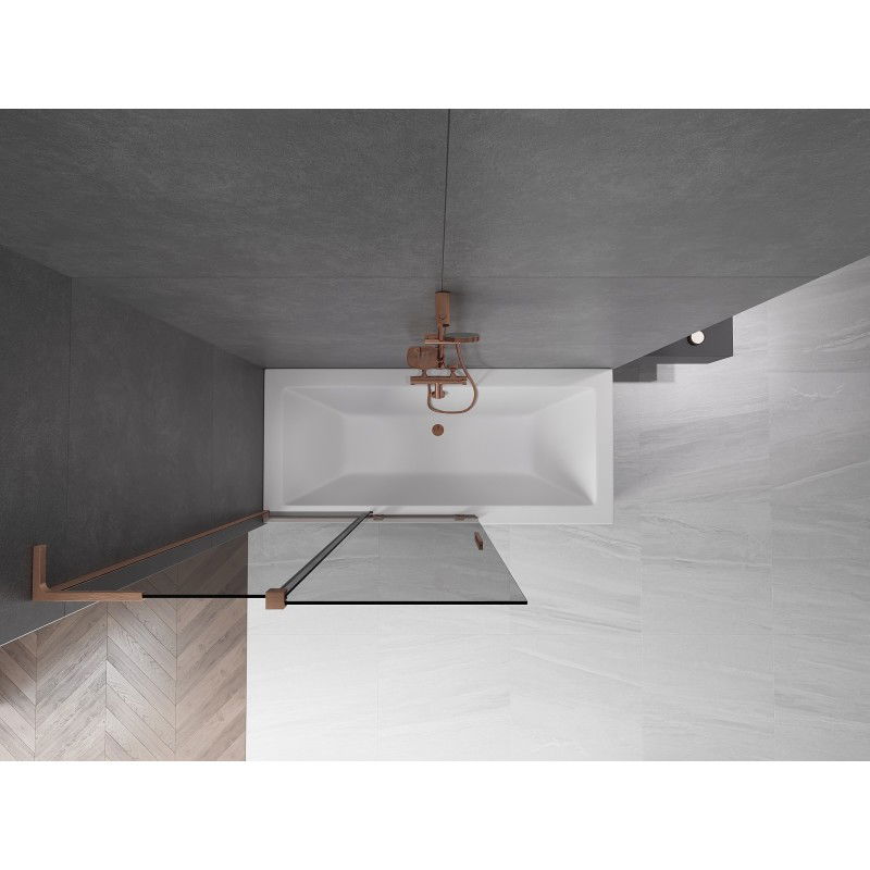 Mexen Velar L 2-delad skjutbar duschvägg 110 x 150 cm, grafit, borstad koppar - 896-110-003-41-65